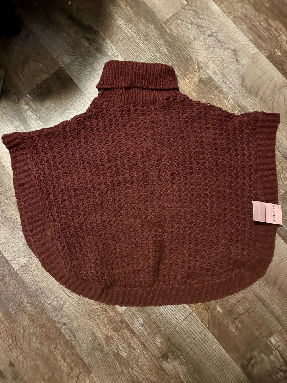 Serra Maroon Textured Cowl Neck Sweater